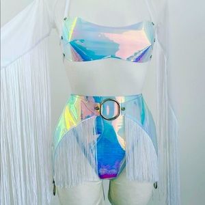 Fringed bodysuit and plastic body set